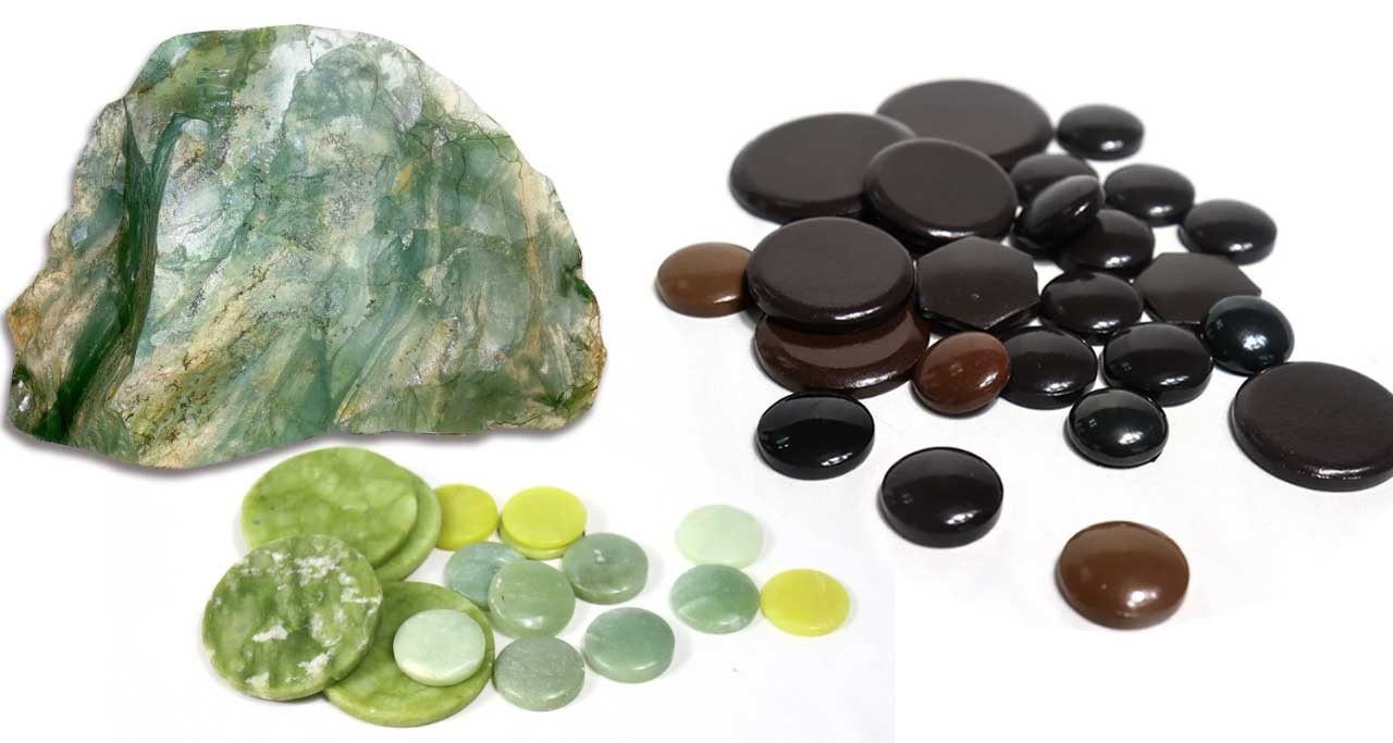 jade and tourmaline stones